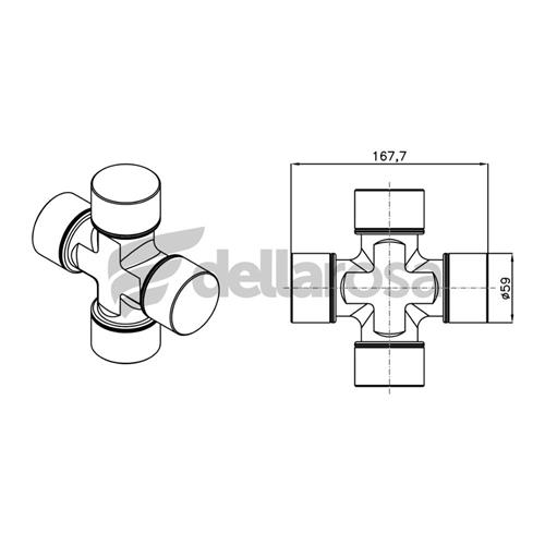 CRUZETA CARDAN VOLVO / IVECO / MAN / VOLKS - BLINDADA 2128 