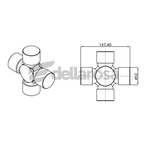 CRUZETA CARDAN VOLVO / IVECO /  VOLKS / MAN - BLINDADA 2129